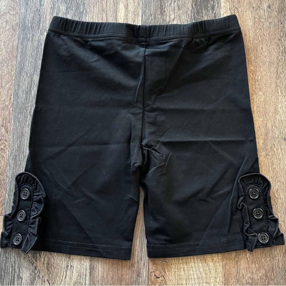 Merce and Me Black Ruffle Button Shorts - Picture 3 of 5